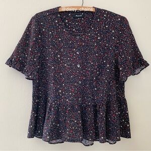 Madewell Starry Night Ruffle Hem Blouse